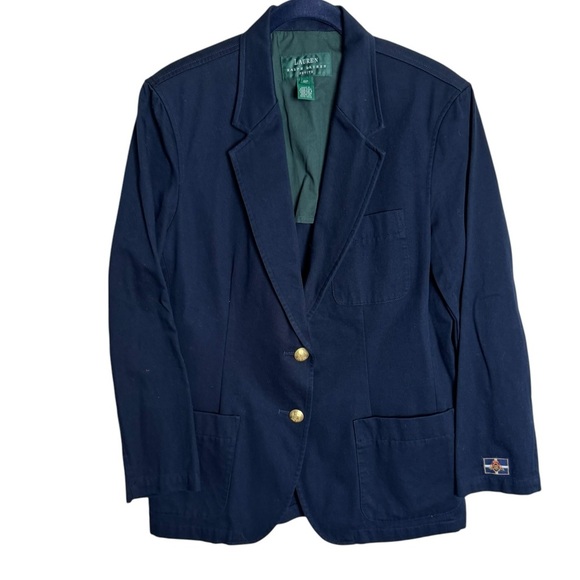 Lauren Ralph Lauren Blazer Jacket Crest Gold Buttons Classic Preppy size 8P - Picture 1 of 7